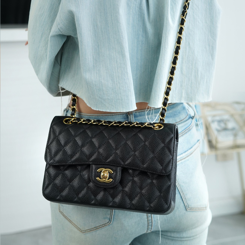 팬더샵 샤넬 클래식 플랩백 블랙 스몰 금장