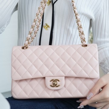 팬더샵 샤넬 클래식 플랩백 핑크 미디움 금장