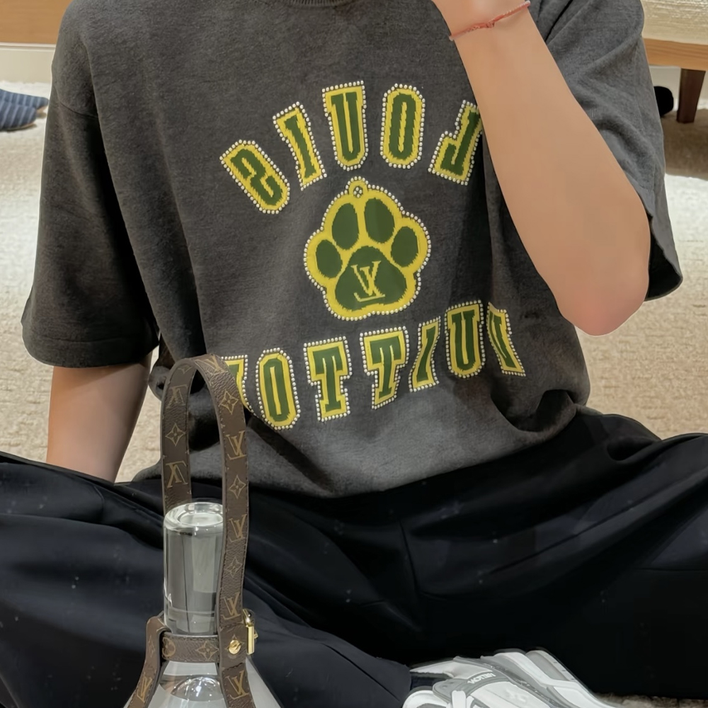 루이비통 엠벨리시드 숏슬리브 코튼 크루넥 가고일