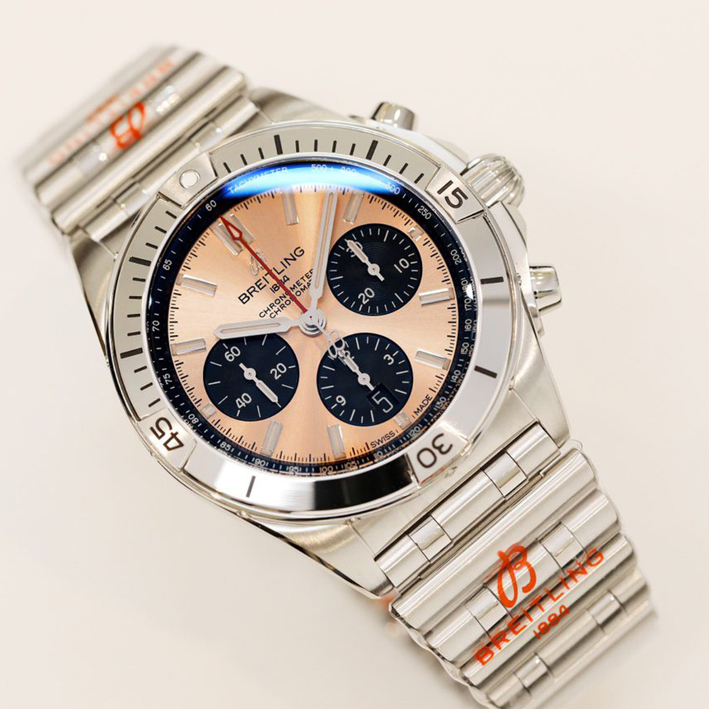 GF공장 브라이틀링 크로노맷 살몬 다이얼 42mm AB0134101K1A1