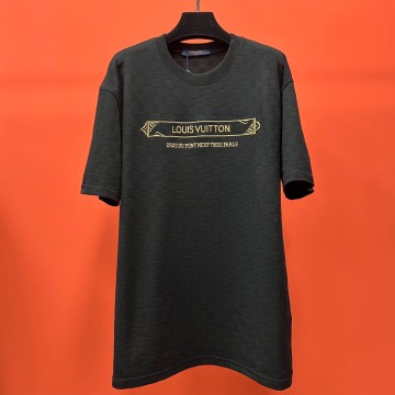 루이비통 다미에 자수로고 반팔 티셔츠 블랙
