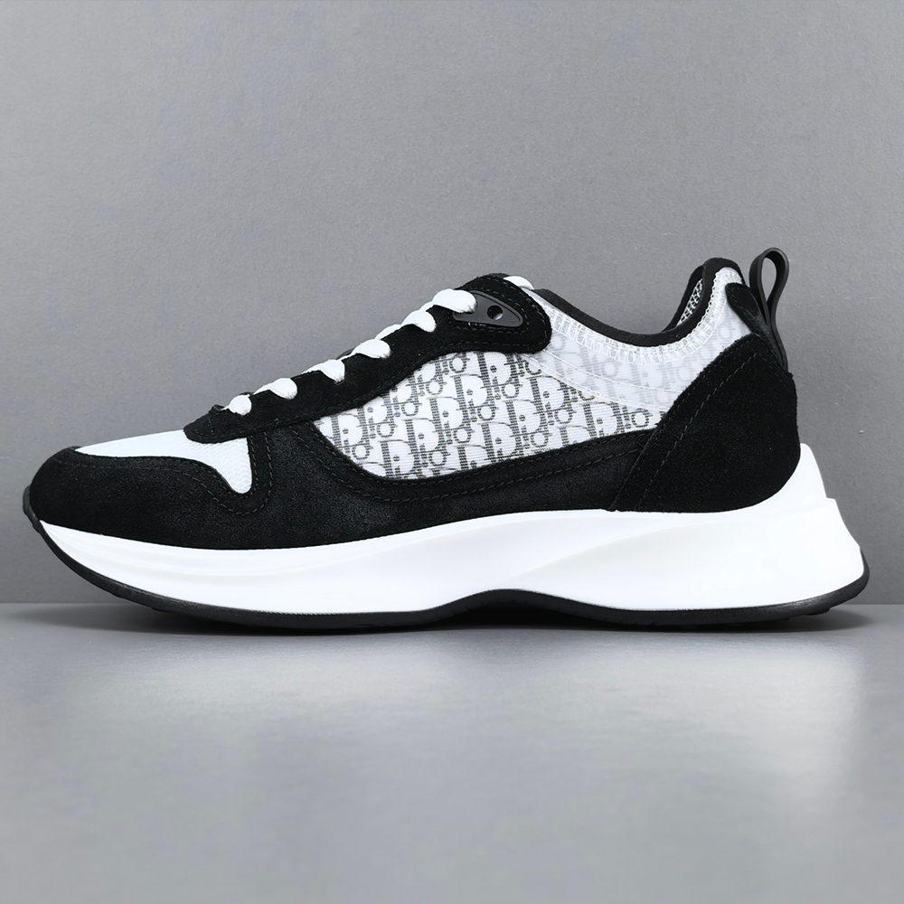 디올 B25 러너 스니커즈 블랙 스웨이드, 화이트