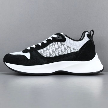 디올 B25 러너 스니커즈 블랙 스웨이드, 화이트