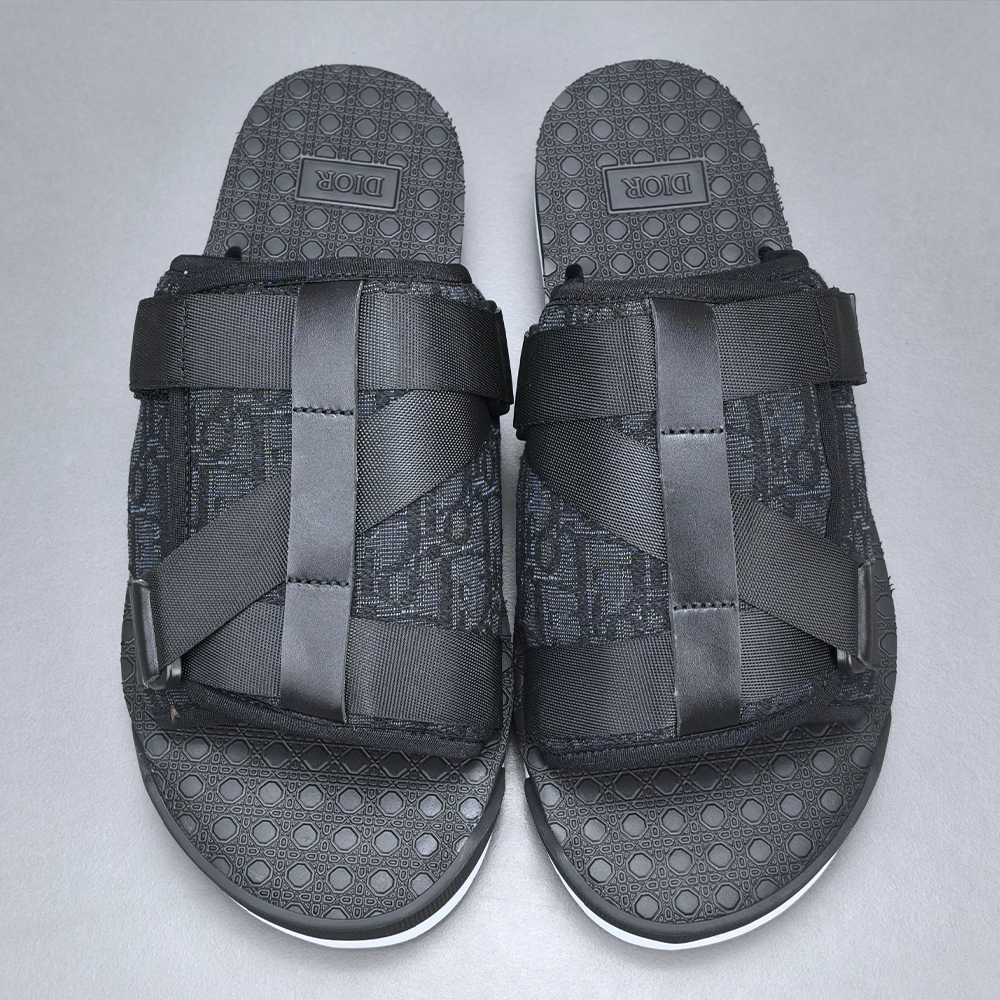 디올 알파 샌들 디올 오블리크 자카드 블랙