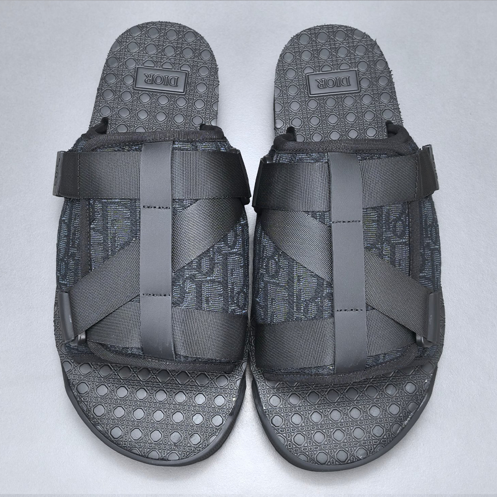 디올 알파 샌들 디올 오블리크 자카드 네이비