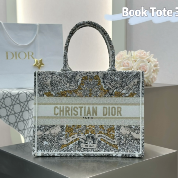디올 미디엄 북 토트백 어라운드 더 월드 모티프 자수 라떼 골드