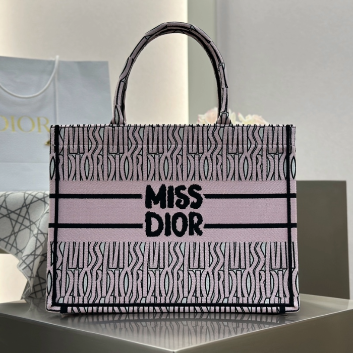 디올 미디엄 북 토트백 미스디올 핑크