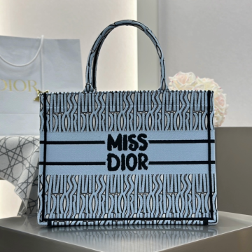 디올 미디엄 북 토트백 미스디올 블루