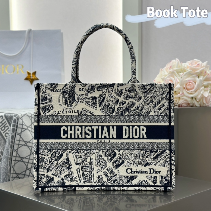 디올 미디엄 북 토트백 라떼 블랙 플랜 드 파리 자수