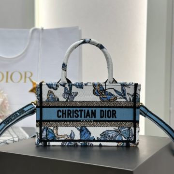 디올 미니 북 토트백 화이트 파스텔 미드나잇 블루 멕시코