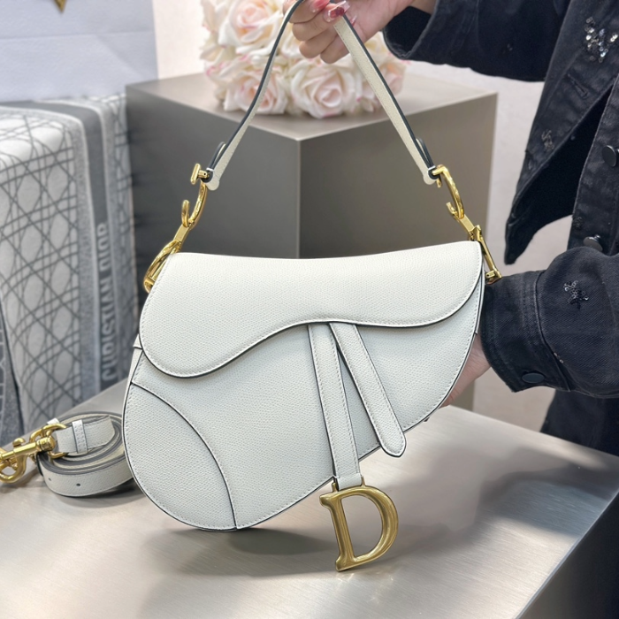 디올 미디엄 새들 스트랩 백 라떼