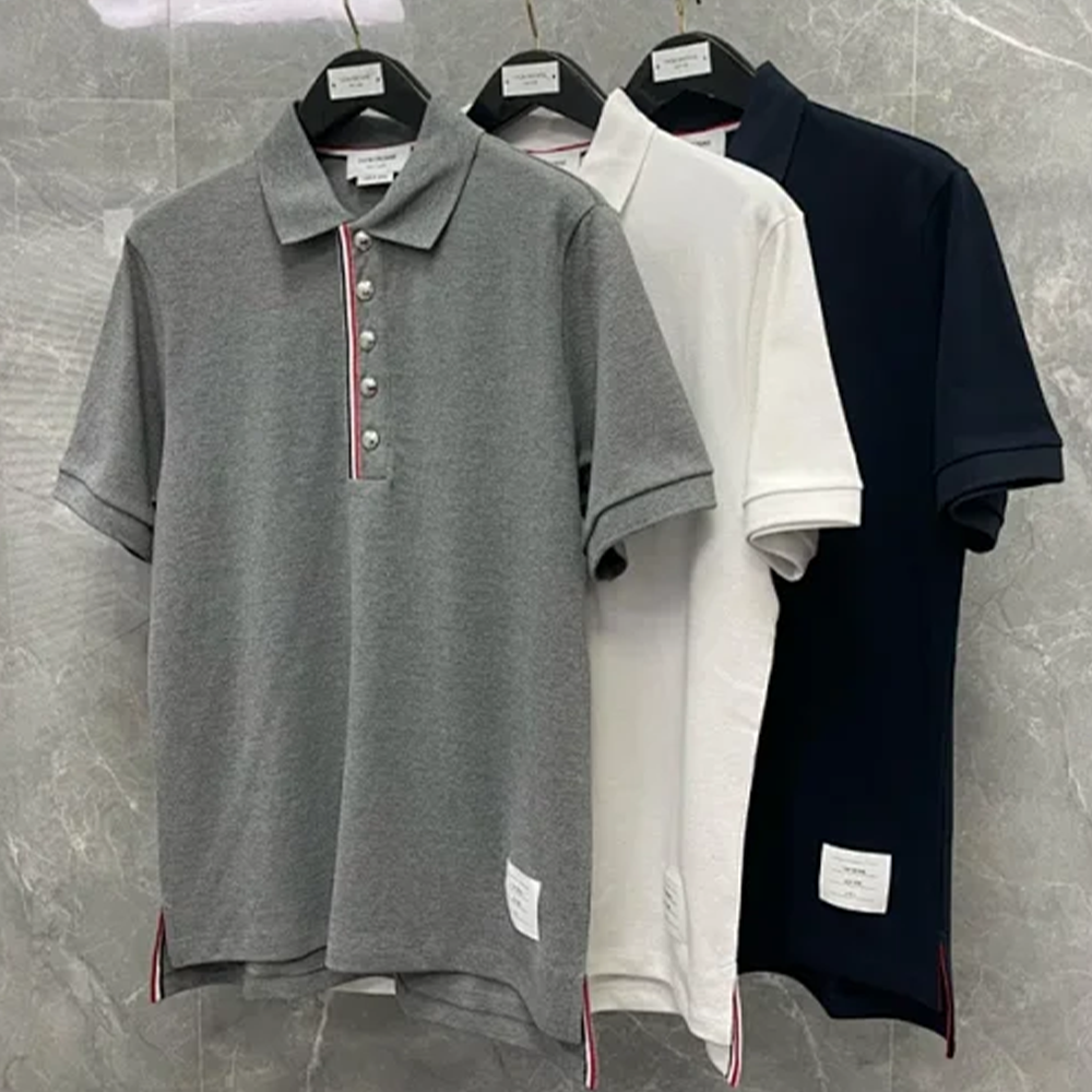 톰브라운 피케 폴로 반소매 티셔츠