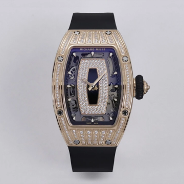 ZF공장 리차드밀 RM07-01 로즈골드 다이아 세팅 블랙 러버밴드