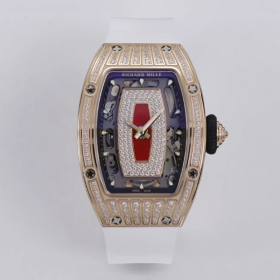 ZF공장 리차드밀 RM07-01 로즈골드 다이아 세팅 화이트 러버밴드