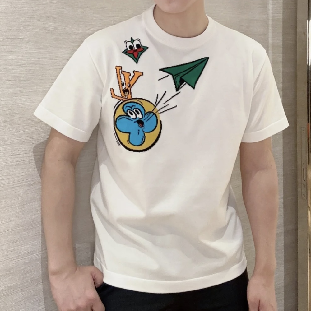 루이비통 모노그램 코믹스 인따르시아 쇼트 슬리브드 크루넥