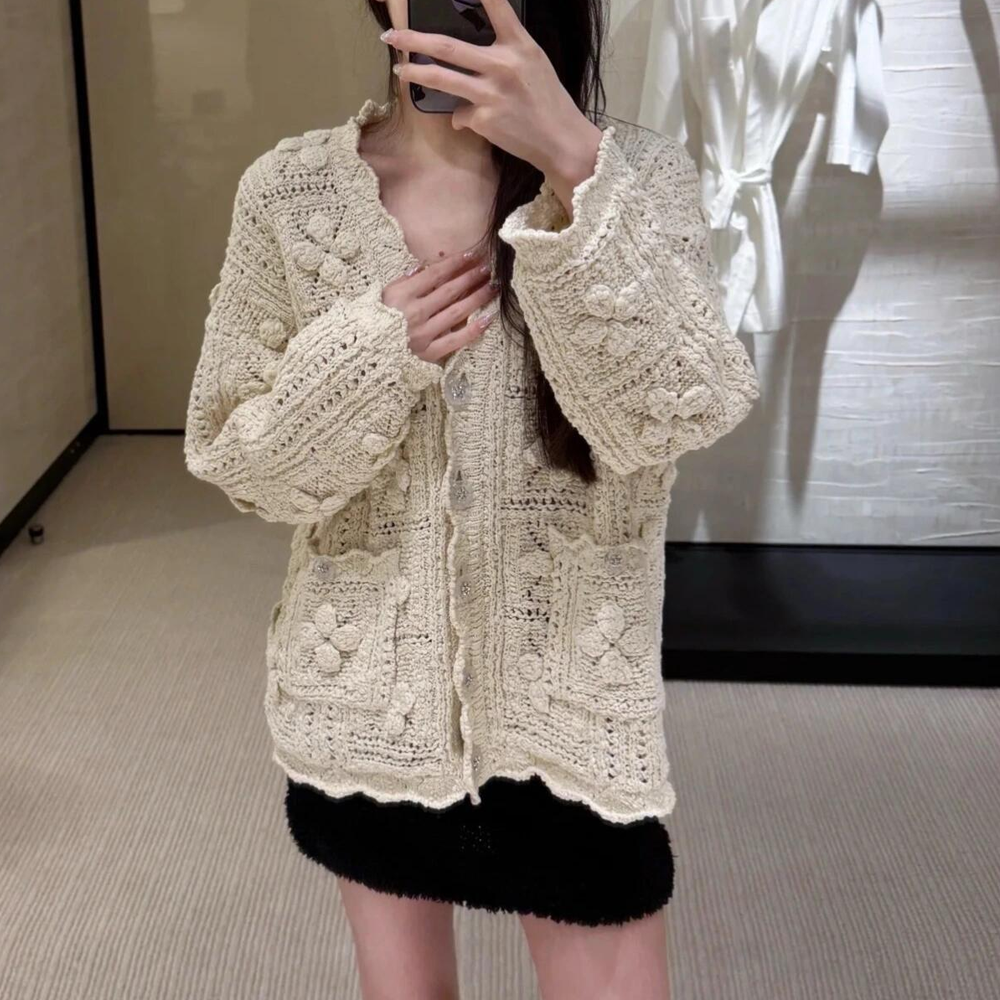 샤넬 크루즈 쇼 컬렉션 플로럴 가디건