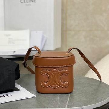 셀린느 트리오페 퀴르 스몰 박스 숄더백 탄 199263