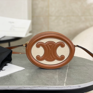 셀린느 트리오페 오벌 펄스 미니 크로스백 내추럴 탄 101703