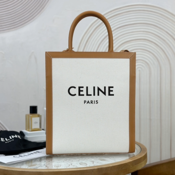 셀린느 버티컬 카바스 스몰 토트 캔버스백 내츄럴 탄 192082