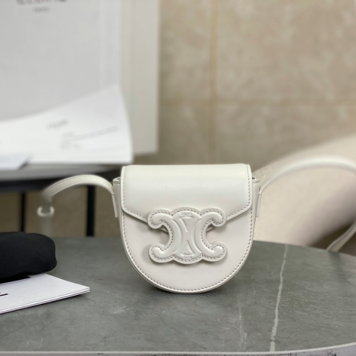 셀린느 스무스 카프스킨 미니 베사체 트리옹프 백 화이트 10J303