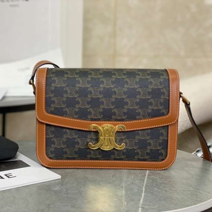 셀린느 클래식 트리오페 숄더백 블랙 탄 191242