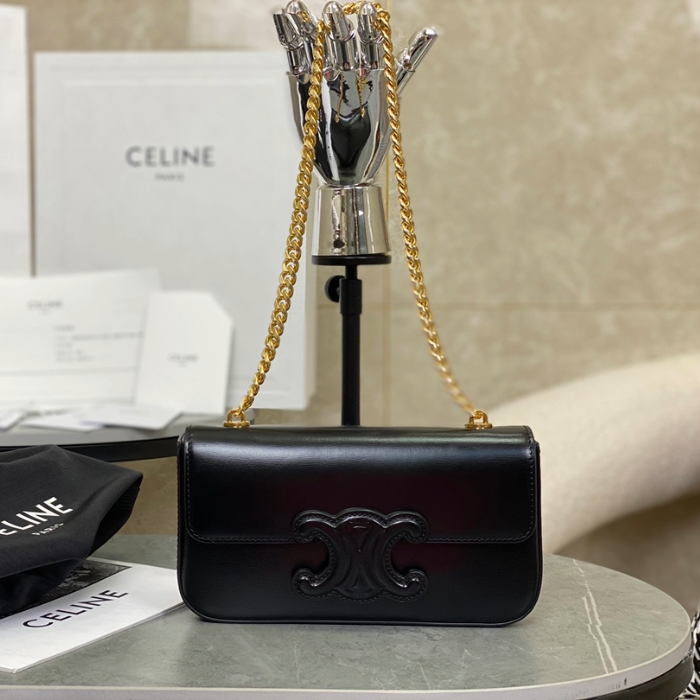 셀린느 퀴르 트리오페 플랩 체인 숄더백 블랙 199243