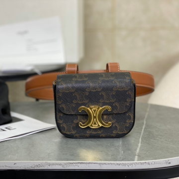 셀린느 샤이니 카프스킨 트리오페 벨트 백 탄 45BCN3