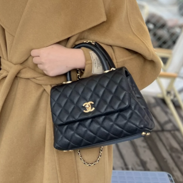 팬더샵 샤넬 코코핸들백 블랙 스몰 캐비어 금장