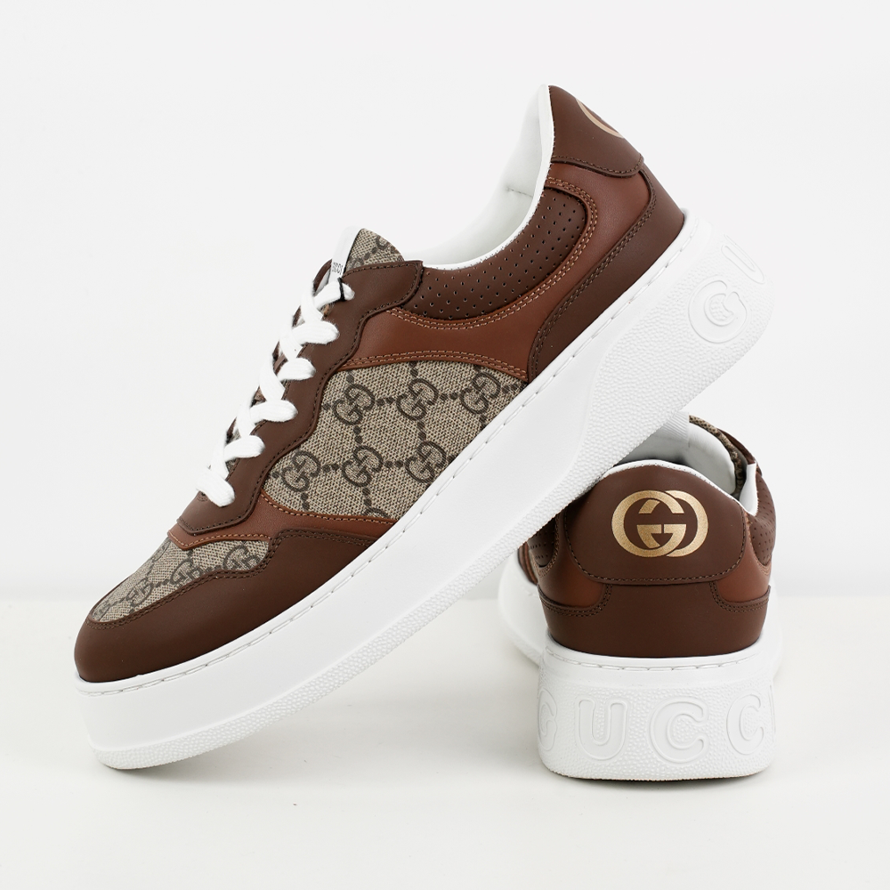 구찌 수프림 남성 GG 스니커즈 클래식 브라운