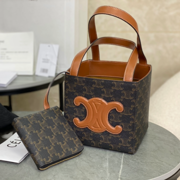 셀린느 트리옹프 캔버스 카프스킨 큐브백 199202