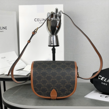 셀린느 트리옹프 미디엄 폴코 크로스 백 탄 191502