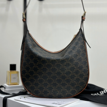 셀린느 엘로이즈 숄더 호보 백 블랙 탄 114712