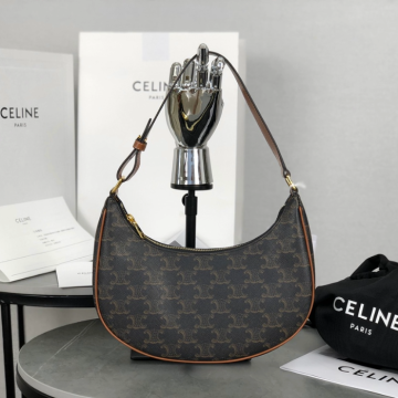 셀린느 아바 숄더백 트리오페 캔버스 카프스킨 탄 193952