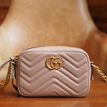 구찌 GG 마몽 마틀라세 미니백 핑크