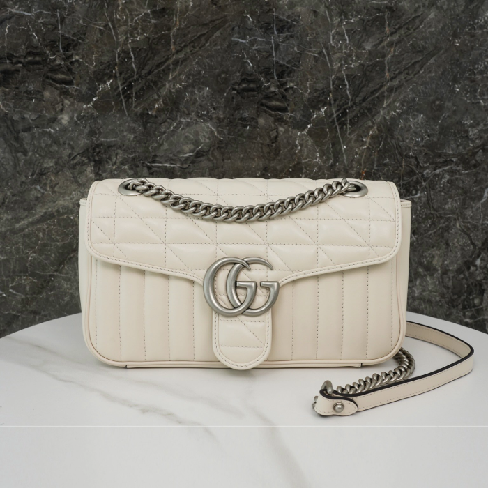 구찌 GG 마몽 스몰 숄더백 화이트