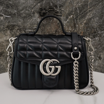 구찌 GG 마몽 토트백 탑핸들백 블랙