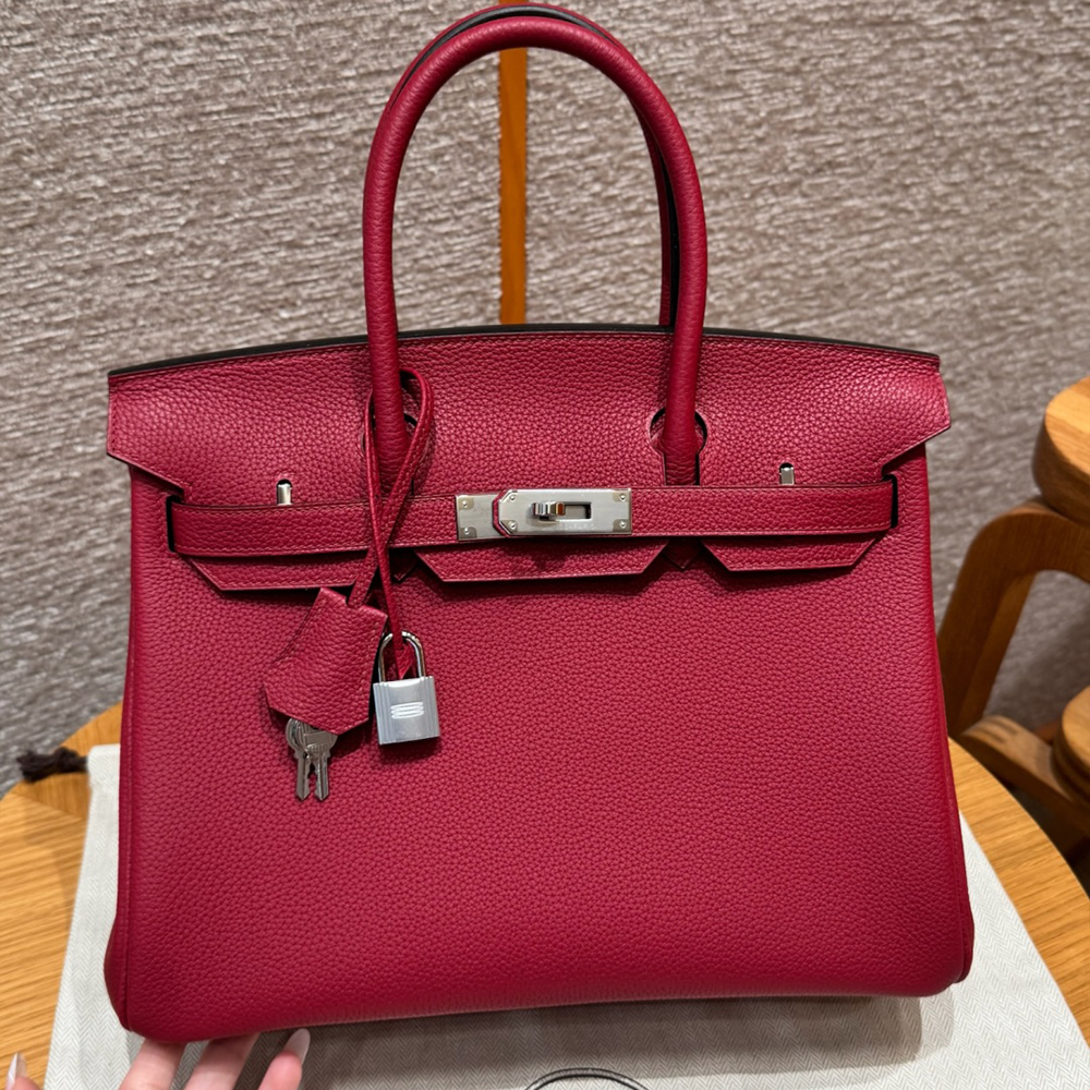 올수공 에르메스 버킨 25 K1/Rouge grenat 토고 가죽 실버 하드웨어
