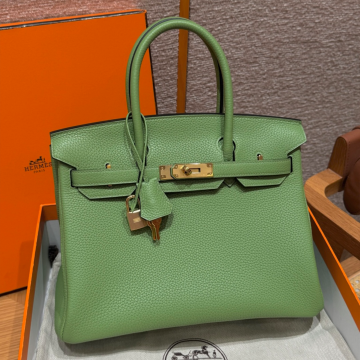 올수공 에르메스 버킨 25 3i/Vert Criquent 토고 가죽 골드 하드웨어