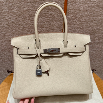 올수공 에르메스 버킨 25 10/Craie 토고 가죽 실버 하드웨어