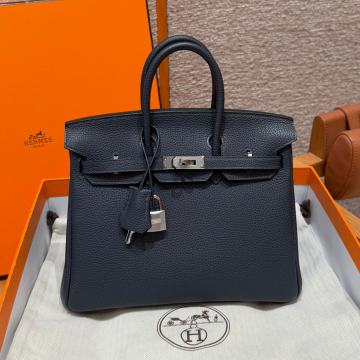 올수공 에르메스 버킨 25 76/Bleu indigo 토고 가죽 실버 하드웨어