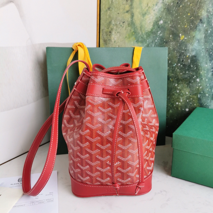 고야드 버킷백 쁘띠플로 레드