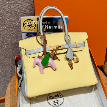 올수공 에르메스 버킨 30 1Z/Jaune Poussin/80/Girs Perle 스위프트 가죽 골드 하드웨어
