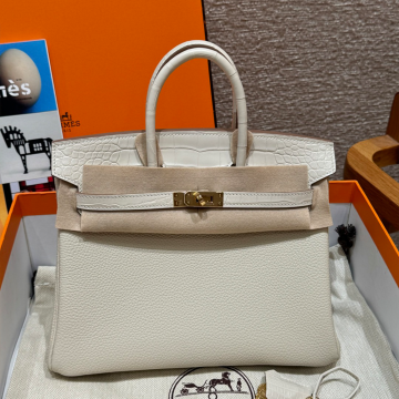 올수공 에르메스 버킨 25 10/Craie 토고 가죽 골드 하드웨어