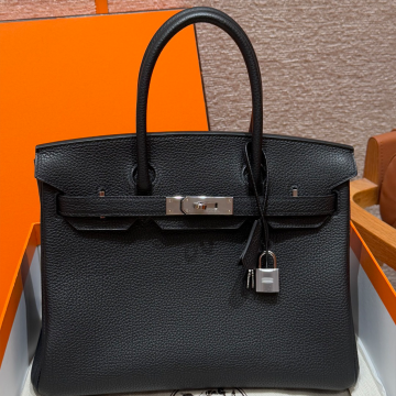 올수공 에르메스 버킨 30 89/noir 토고 가죽 실버 하드웨어