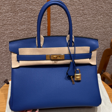 올수공 에르메스 버킨 30 7T/Blue electric 토고 가죽 골드 하드웨어