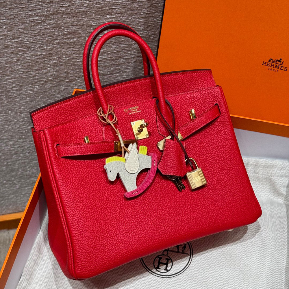 올수공 에르메스 버킨 25 Q5/Rouge casaque/55/Rouge H 토고 가죽 골드 하드웨어