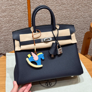 올수공 에르메스 버킨 25 2Z/Blue nuit 토고 가죽 실버 하드웨어
