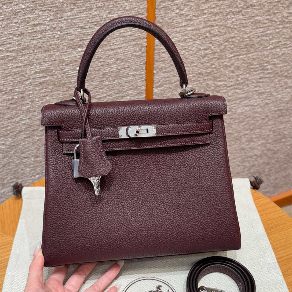 올수공 에르메스 켈리 25 0G/Rouge seller 토고 가죽 실버 하드웨어