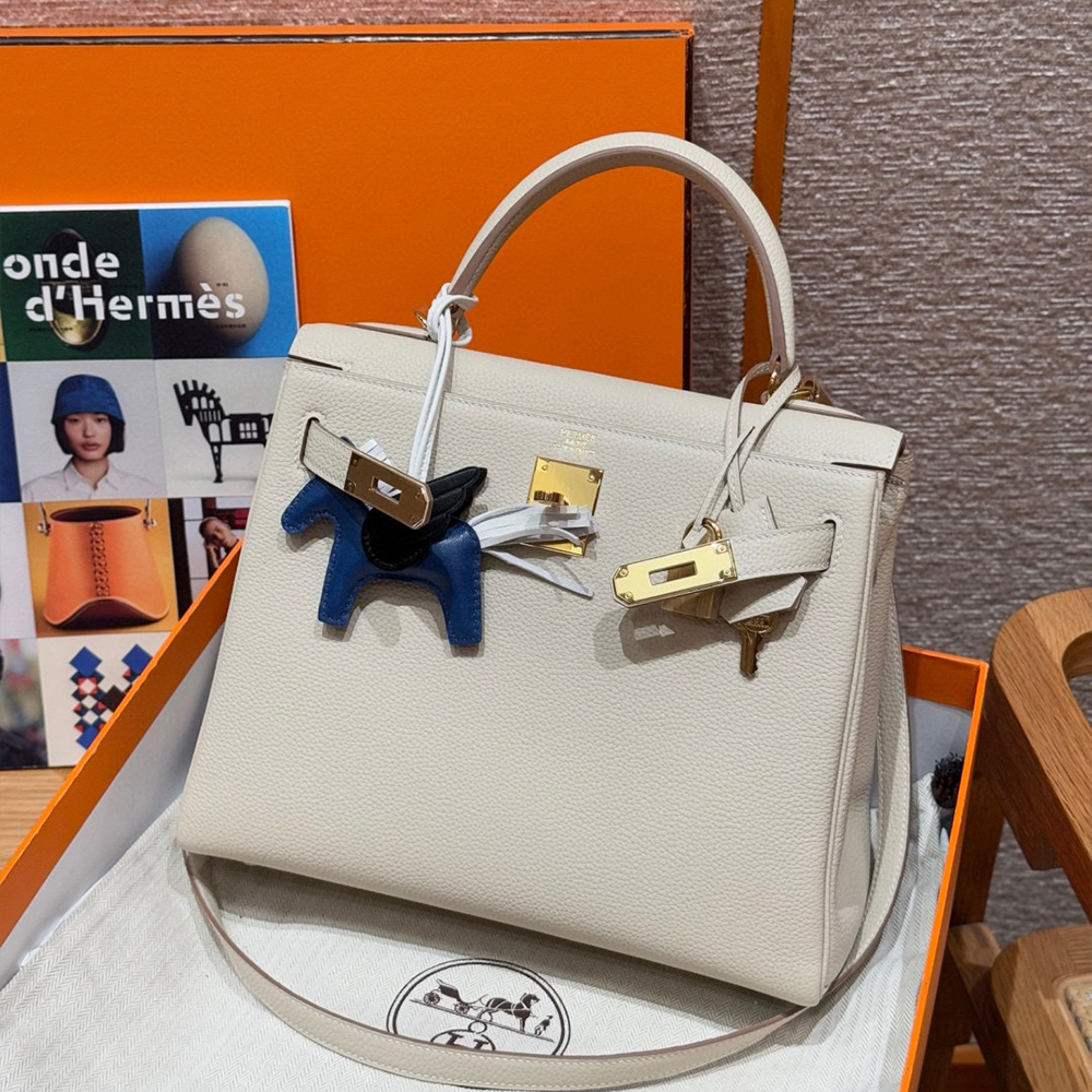 올수공 에르메스 켈리 28 10/Craie 토고 가죽 골드 하드웨어
