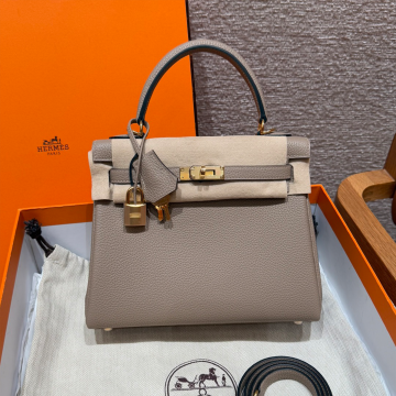 올수공 에르메스 켈리 25 81/Girs tourterlle 토고 가죽 골드 하드웨어